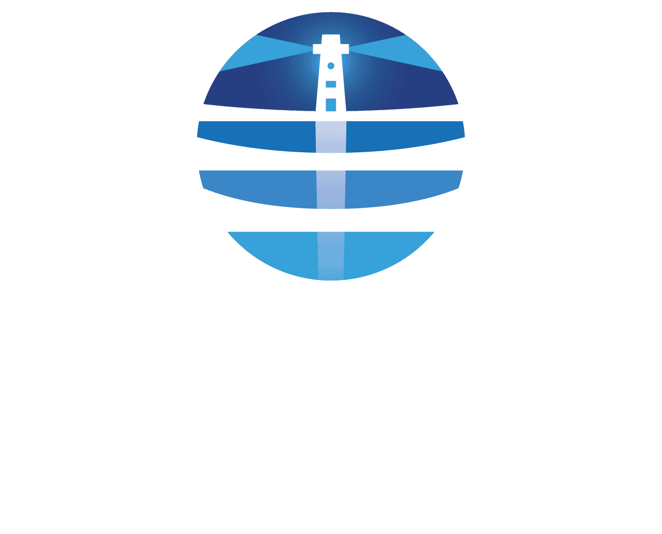 Coast Fiduciary Services footer logo featuring a lighthouse and globe, representing personalized asset and care management solutions for clients.